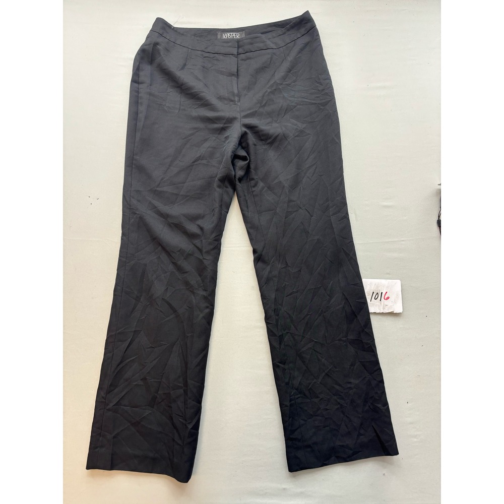 Kasper Womens Black Straight Leg Dress Pants Trousers Size 6P Office Pants